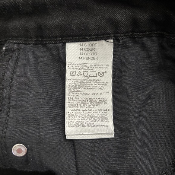 Old Navy Jeans Womens 14 Short Black Power Slim Straight Mid Rise Stretch Denim - Picture 7 of 11